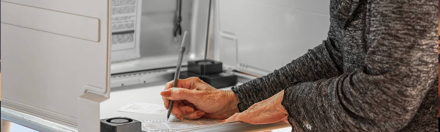 person voting during election