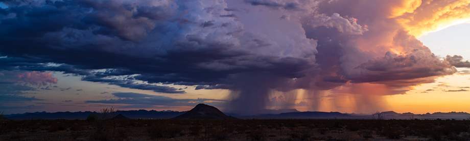 sunset with storm