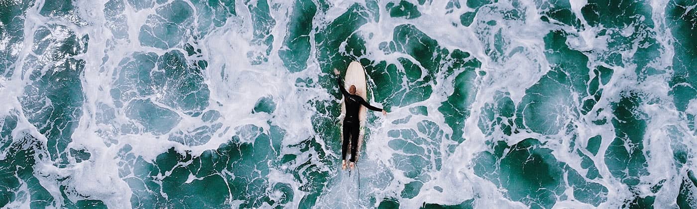 surfer in ocean
