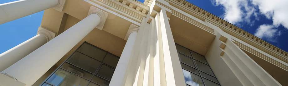 Columns on modern building