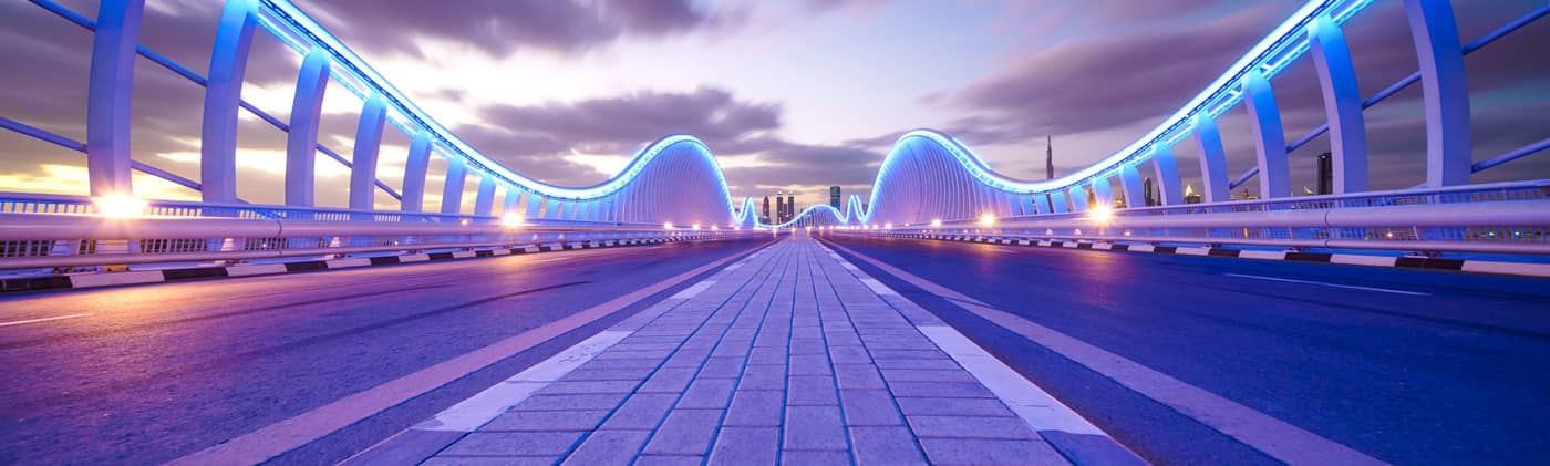 Meydan Bridge Dubai at Night