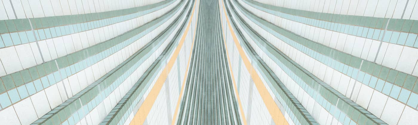 Abstract infinite stairway, sideways into infinity, kaleidoscopic