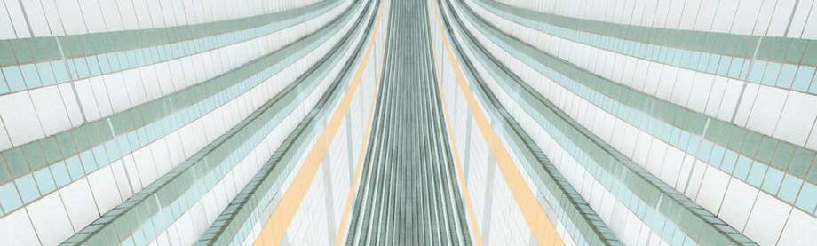 Abstract infinite stairway, sideways into infinity, kaleidoscopic