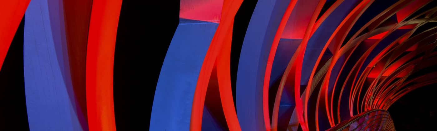 Abstract bridge illuminated