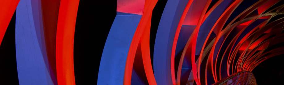 Abstract bridge illuminated