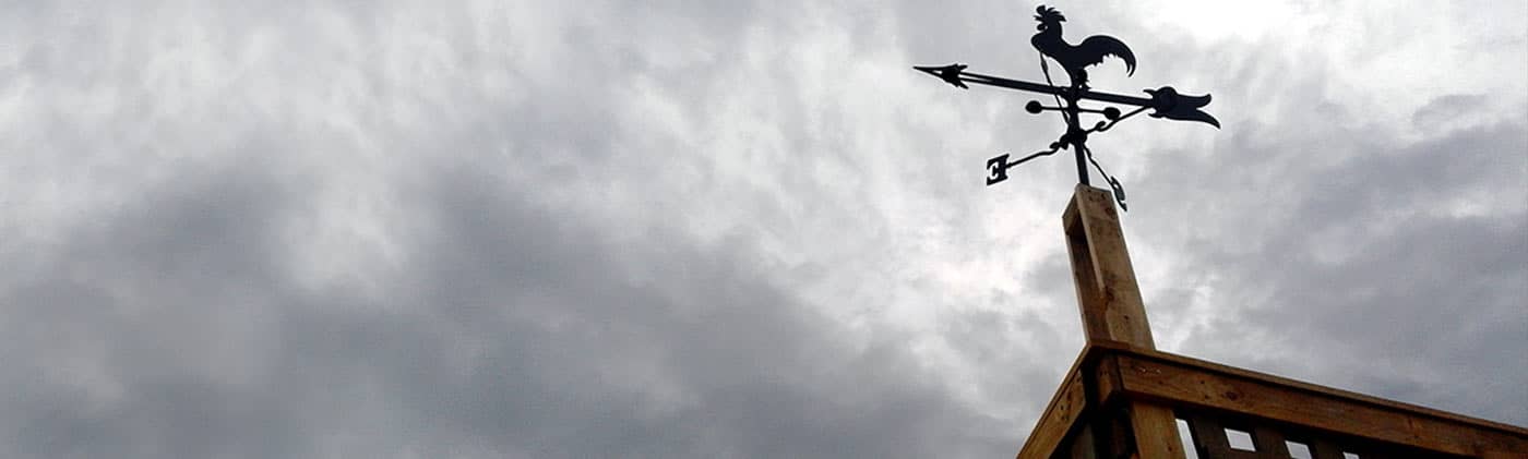 weathervane on buiding