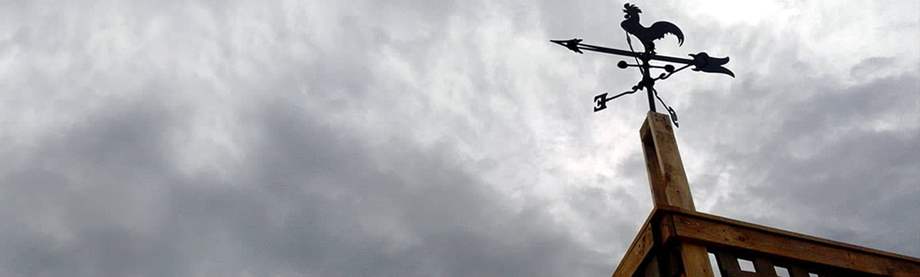 weathervane on buiding
