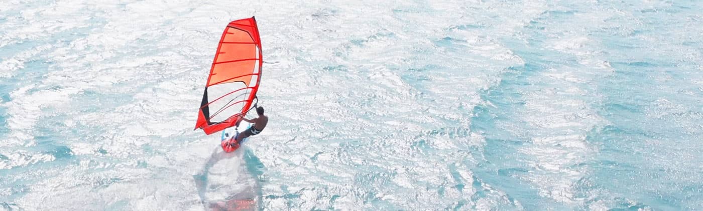 windsurfer in ocean