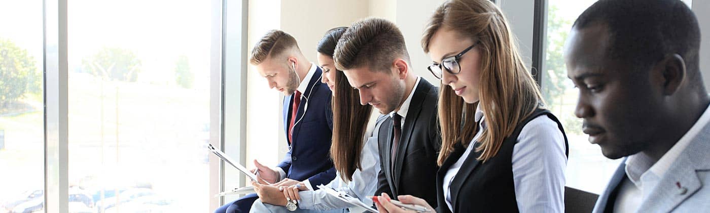 Young people waiting for a job interview: entering the workforce