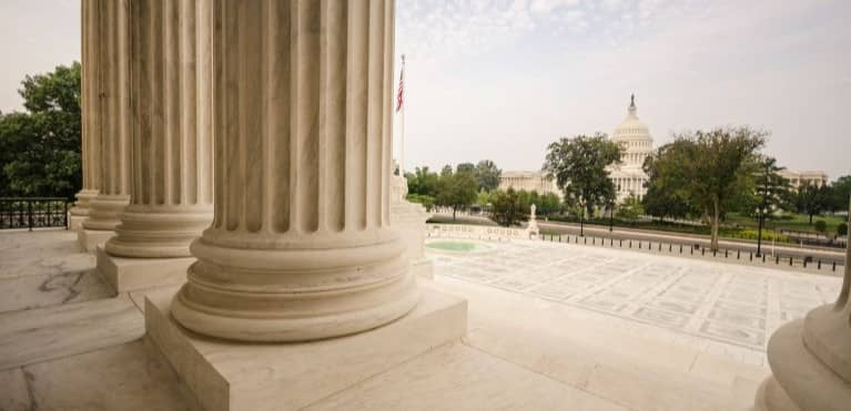 Marble column on the supreme court.