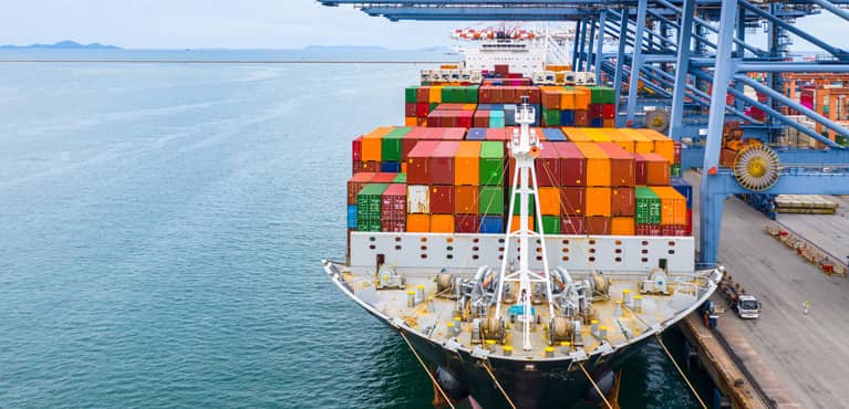 Cargo ship at the harbor