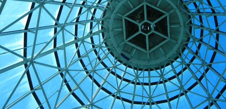 glass ceiling in building