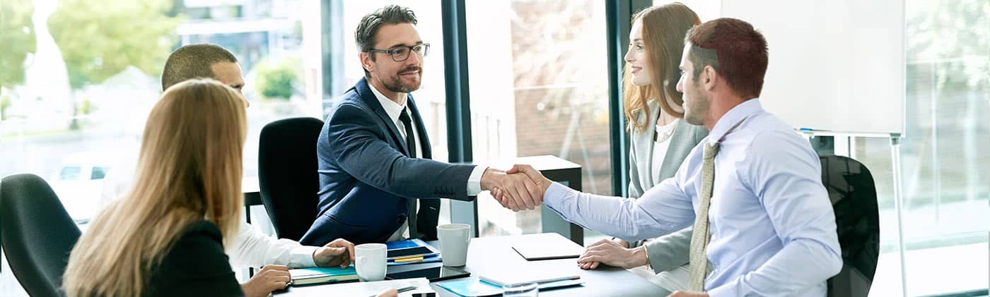 Business partners shaking hands