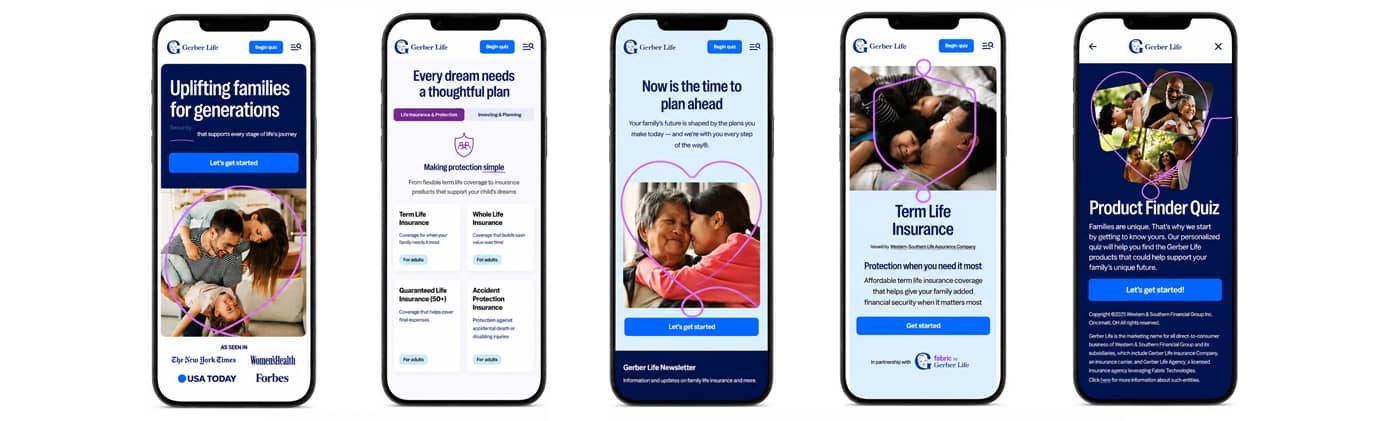 A new Gerber Life digital storefront focuses on family financial wellness and life insurance solutions.