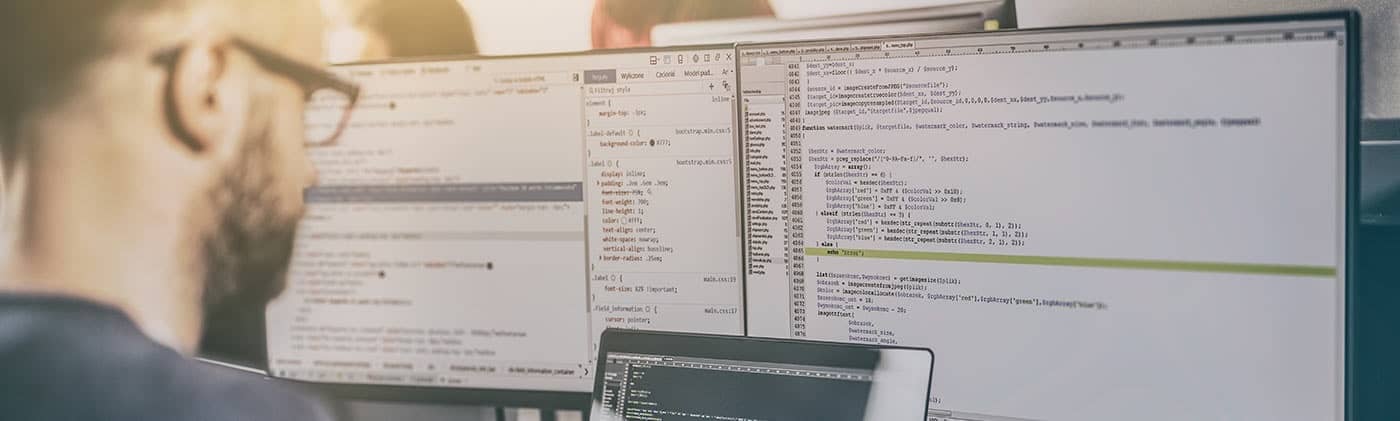 Programmer at computer
