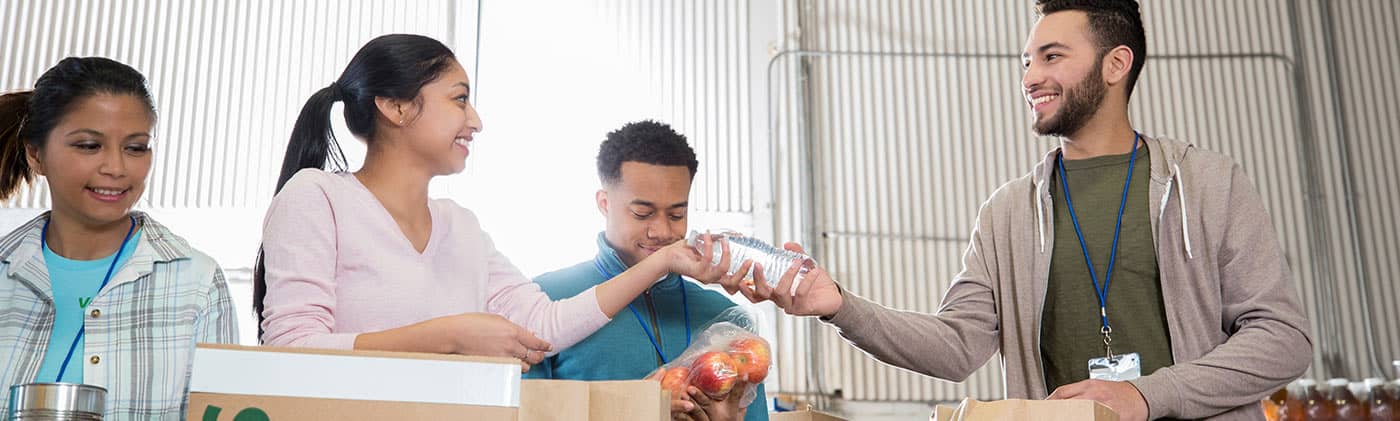 Volunteers at foodbank