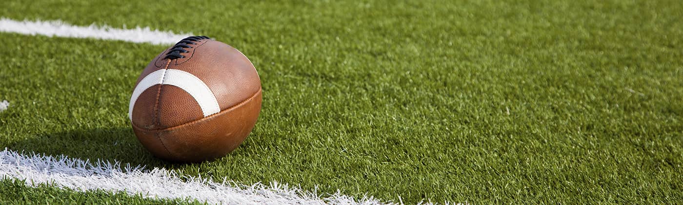 Football on field