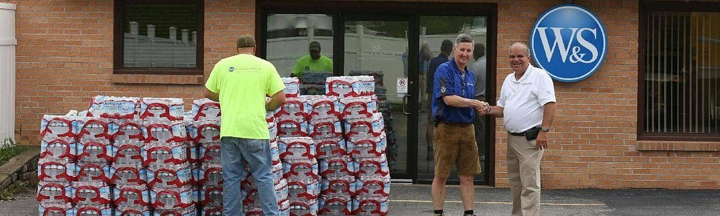 water for flood victims