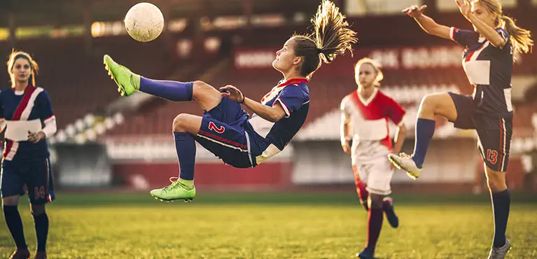 Kids playing soccer