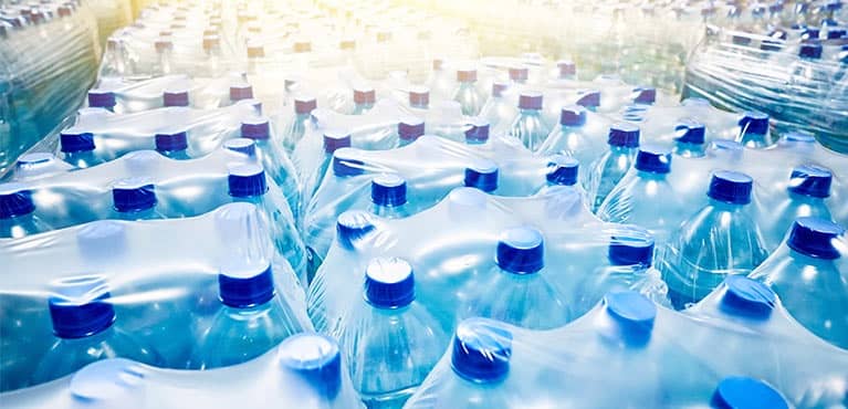 packaged water bottles
