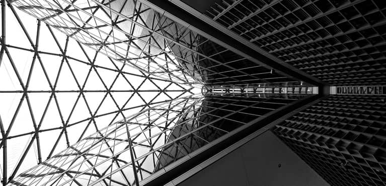 black and white glass ceiling