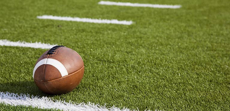 Football on field
