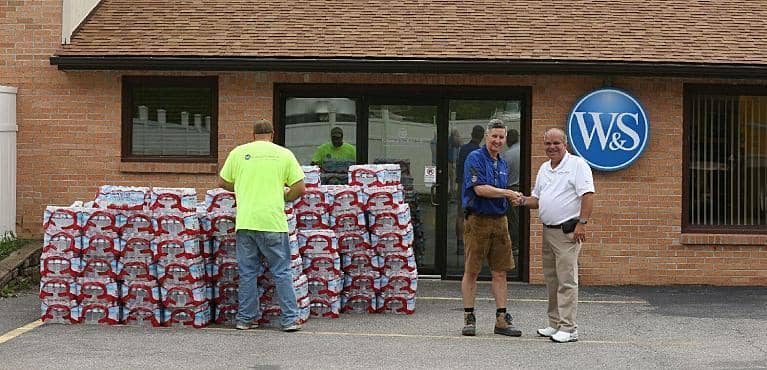 water for flood victims