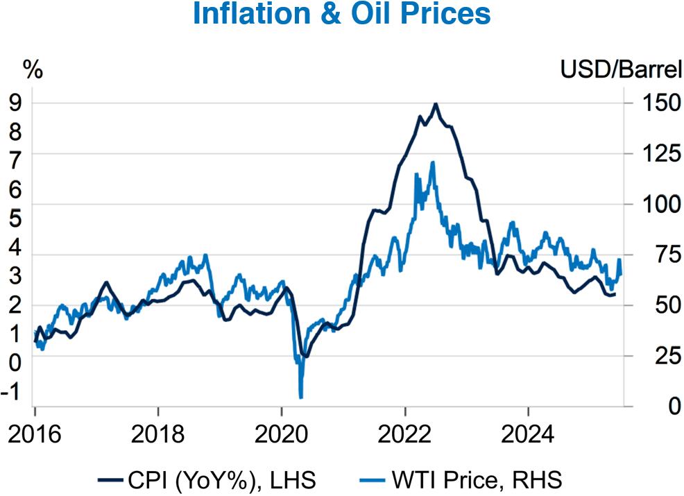Chart of Inflation and Oil Prices.