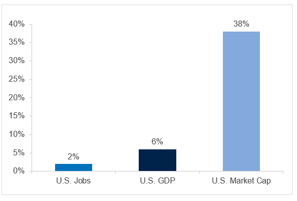 Technology's Share in the US Economy and Stock Market