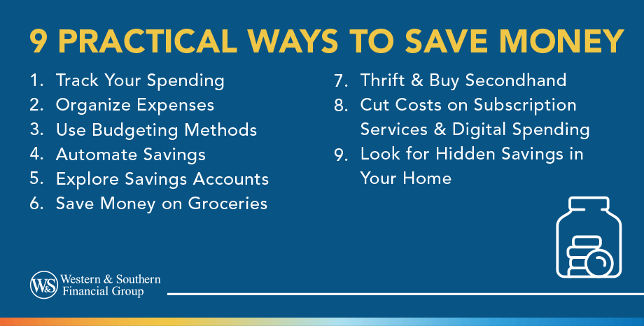 How to save money in 9 ways.