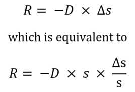 Formula of the traditional spread duration approach of an absolute change.