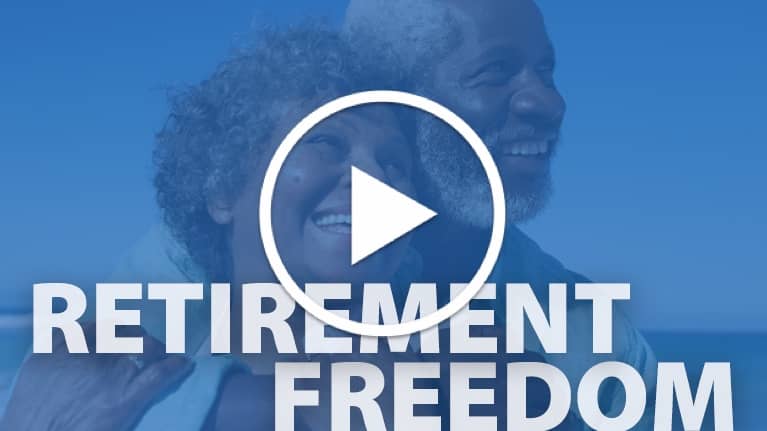 Retirement Freedom video thumbnail with play button