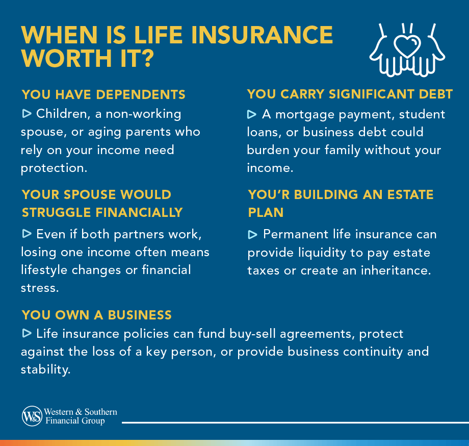 bulleted list of when is life insurance worth it?